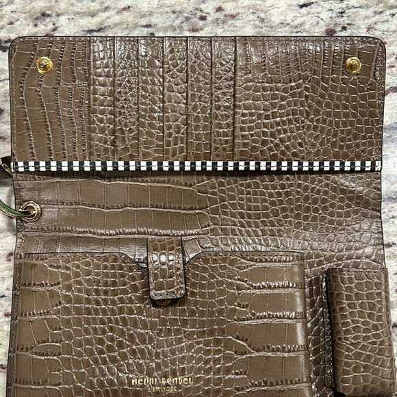 Henri Bendel Uptown Organic Wrist Wallet Clutch - Crocodile Light Brown - Picture 7 of 13